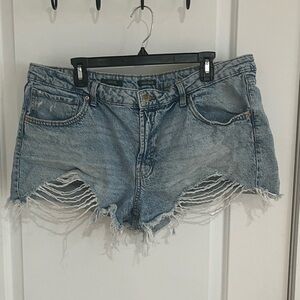 Wild Fable Light Blue Frayed Jean Shorts